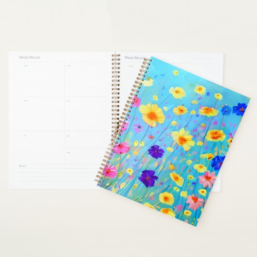 Kleurrijke DIY geschilderde bloemenpatroon Christe Planner (Display)
