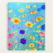 Kleurrijke DIY geschilderde bloemenpatroon Christe Planner (Voorkant)