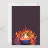 Kleurrijke Diya Diwali Uitnodiging (Achterkant)
