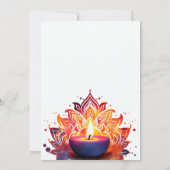 Kleurrijke Diya Diwali Uitnodiging (Achterkant)