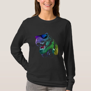 Kleurrijke DJ T Rex Funny T-shirt