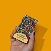 Kleurrijke docent bijles Cartoon Crayon Pattern Visitekaartje