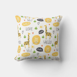 Kleurrijke doedel Giraffes en woorden Kussen