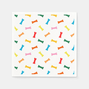 Kleurrijke Dog Biscuit Botten Party servetten voor