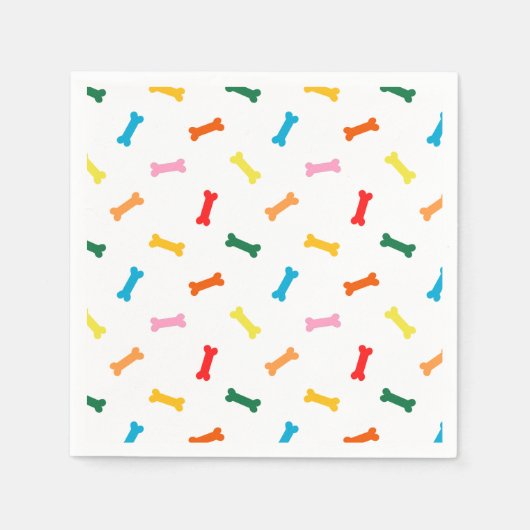 Kleurrijke Dog Biscuit Botten Party servetten voor (Voorkant)