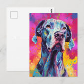 Kleurrijke Dog Briefkaart (Voorkant / Achterkant)