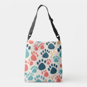 Kleurrijke Dog Paw Print Crossbody Tas (Achterkant)