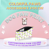 Kleurrijke Dog Paw Print Design, Bewerkbare Paw Kl Etui