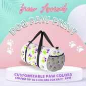 Kleurrijke Dog Paw Print Design, Bewerkbare Paw Kl Plunjezak