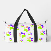 Kleurrijke Dog Paw Print Design, Bewerkbare Paw Kl Plunjezak (Voorkant)