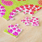 Kleurrijke Dog Paw Print Paisley  stijl Legpuzzel (Zijkant)