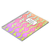 Kleurrijke Dog Paw Print Paisley  stijl Notitieboek (Linkerzijde)