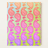 Kleurrijke Dog Paw Print Paisley stijl Planner (Achterkant)
