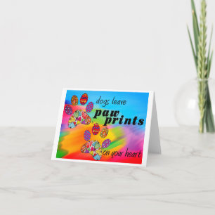 Kleurrijke Dog Paw Prints Wenskaart Bedankkaart