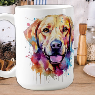 Kleurrijke Dog Retro Pop Art Labrador Retriever Koffiemok