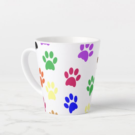 Kleurrijke dog schilderafdrukken latte mok (Linkerhoek)