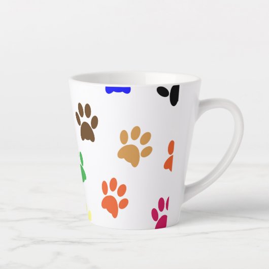 Kleurrijke dog schilderafdrukken latte mok (Rechts)