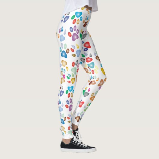 Kleurrijke dog schilderafdrukken leggings (Rechts)