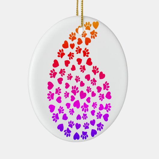 Kleurrijke dog schildert afdrukken en draagt het p keramisch ornament (Rechts)