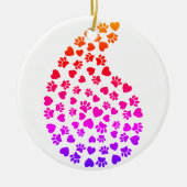 Kleurrijke dog schildert afdrukken en draagt het p keramisch ornament (Voorkant)