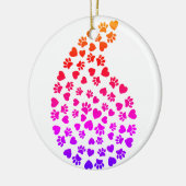 Kleurrijke dog schildert afdrukken en draagt het p keramisch ornament (Links)