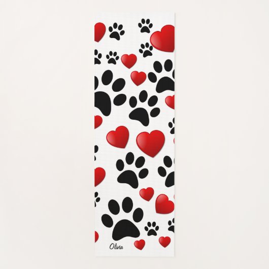 Kleurrijke dog schildert afdrukken en hoort aangep yogamat (Voorkant)