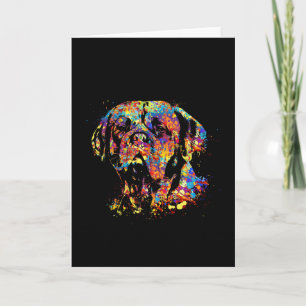 Kleurrijke Dogue DE Bordeaux Feestdagen Kaart
