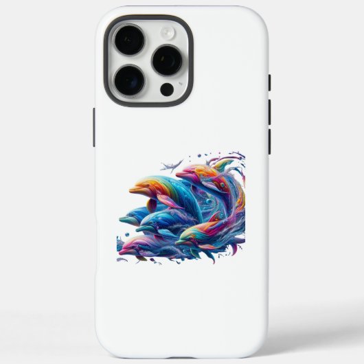 Kleurrijke Dolfijn Kunst Case-Mate iPhone Case (Achterkant)