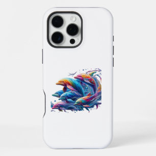 Kleurrijke Dolfijn Kunst iPhone 16 Pro Max Hoesje