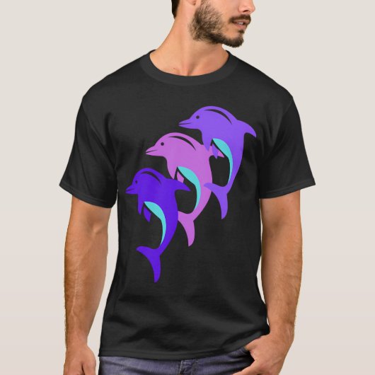 kleurrijke Dolphin-Awesome T-shirt (Voorkant)