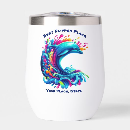 Kleurrijke Dolphin Splash (Voorkant)