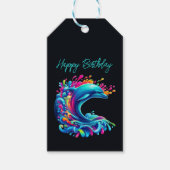 Kleurrijke Dolphin Splash- Cadeaulabel (Voorkant)