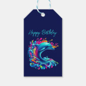 Kleurrijke Dolphin Splash- Cadeaulabel (Voorkant)