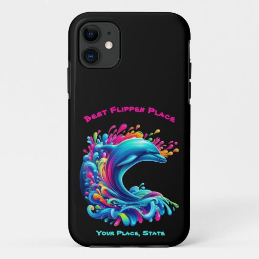 Kleurrijke Dolphin Splash Case-Mate iPhone Case (Achterkant)