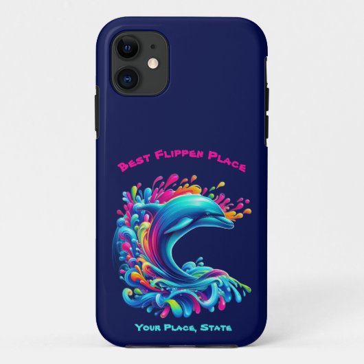 Kleurrijke Dolphin Splash Case-Mate iPhone Case (Achterkant)