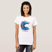 Kleurrijke Dolphin Splash-Fisherman Core T-shirt (Voorkant volledig)