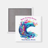 Kleurrijke Dolphin Splash Magneet (Voorkant / Achterkant)