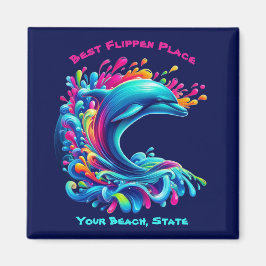 Kleurrijke Dolphin Splash Magneet