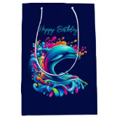 Kleurrijke Dolphin Splash Medium Cadeauzakje (Voorkant)