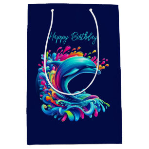 Kleurrijke Dolphin Splash Medium Cadeauzakje
