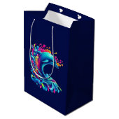 Kleurrijke Dolphin Splash Medium Cadeauzakje (Achterkant Gekanteld)