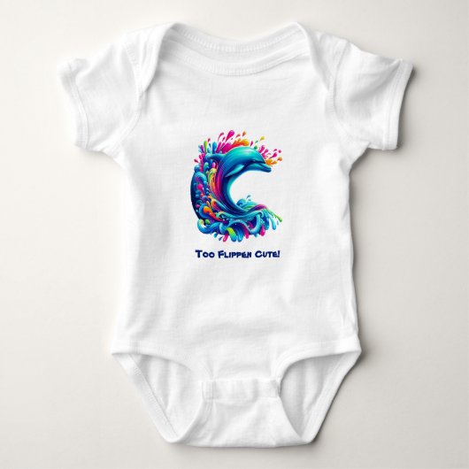 Kleurrijke Dolphin Splash- Romper (Voorkant)