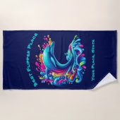 Kleurrijke Dolphin Splash Strandlaken (Voorkant)