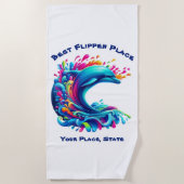 Kleurrijke Dolphin Splash Strandlaken (Voorkant)