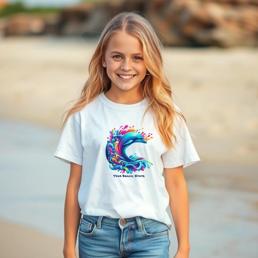 Kleurrijke Dolphin Splash- T-shirt