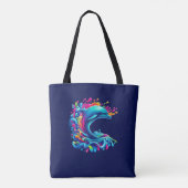 Kleurrijke Dolphin Splash Tote Bag (Achterkant)