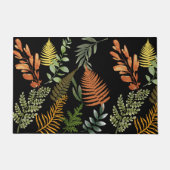 Kleurrijke donkere varen botanische bladeren bloem deurmat (Voorkant)