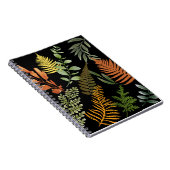 Kleurrijke donkere varen botanische bladeren bloem notitieboek (Rechterzijde)