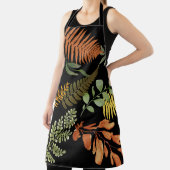 Kleurrijke donkere varen botanische bladeren bloem schort (Insitu)