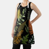 Kleurrijke donkere varen botanische bloemblaadjes schort (Insitu)